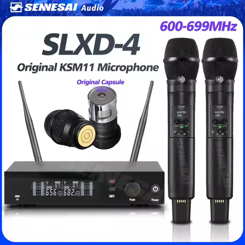 Top Quality！SLXD4 KSM11 Professional Dual Wireless Microphone Stage Performance 2 Channels Dynamic K