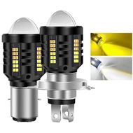 H4 Motorcycle Headlight H6 Ba20d Led CSP Chip Dual Color Projector Lens LED Fog Lamp Scooter