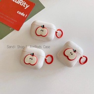 Cute Creative Apple Piece AirPods Case For AirPods 1/2/3/Pro Pro2 Case AirPods 3 TPU Soft Apple Wire