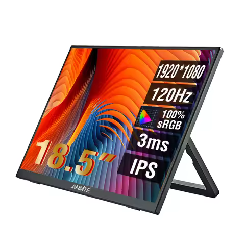 Anmite 18.5inch Portable Monitor 120Hz RGB100% With VESA Hole & Back bracket Laptop Extended Display