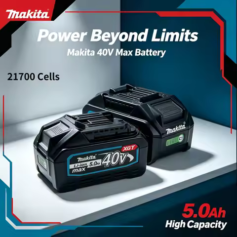 Genuine Makita 40V MAX XGT Rechargeable Li-ion Battery BL4050 5.0Ah 21700 Cell With LED Power Indica