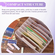 Greeting Card Organizer & Storage Box with 6 Adjustable Dividers for Holiday Birthday Get Well Cards