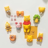 Fridge MagnetsCute Refrigerator Stickers Mini Three-Dimensional Pooh Bear Fridge Magnet Personalized Creative Magnet3dDecorative Magnetic Decoration4.28Spot Goods