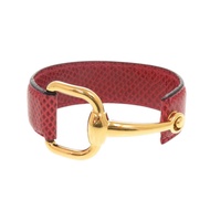 Gucci 馬銜扣蜥蜴皮RED手鐲，成色極佳，紅色，1574 [二手] GUCCI