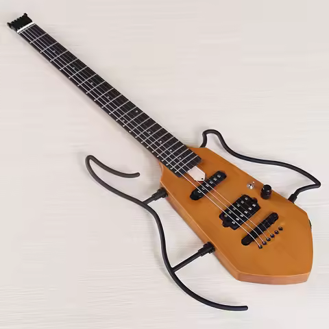 31 Inch 6 String Portable Silent Headless Electric Guitar Canada Maple Body Bone Nut Matte Finish De