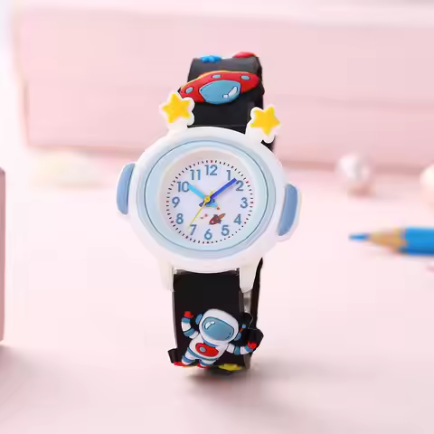 New Fashion Rocket Astronaut Star Helmet 3D Cartoon Children's Watch Children's Learning Watch