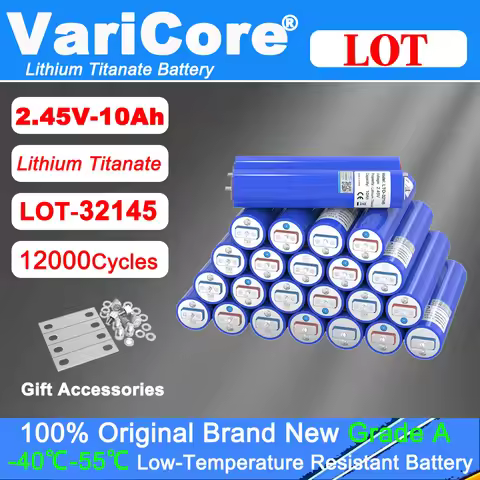 2.3V/2.45V LTO 10Ah 32145 Lithium Titanate Battery 3C Discharge Low Temperature Resistant Batteries 