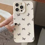 1 ชิ้น สีดำ โบว์-โบว์ โบว์-โบว์ สีเบจ เคสโทรศัพท์ป้องกันการกระแทกแบบทาสี กันน้ำ กันตก กันรอยขีดข่วน 