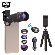 APEXEL Universal 18x25 Monocular Lens Kit Fisheye Wide Angle macro Zoom HD Optical Cell Phone Lens Observing Survey 18X Telephoto Lens