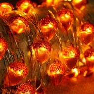 日本熱銷 - LED銅線燈聖誕節感恩節日榛果造型臥室裝扮小彩燈閃燈串 聖誕樹燈聖誕佈置聖誕燈