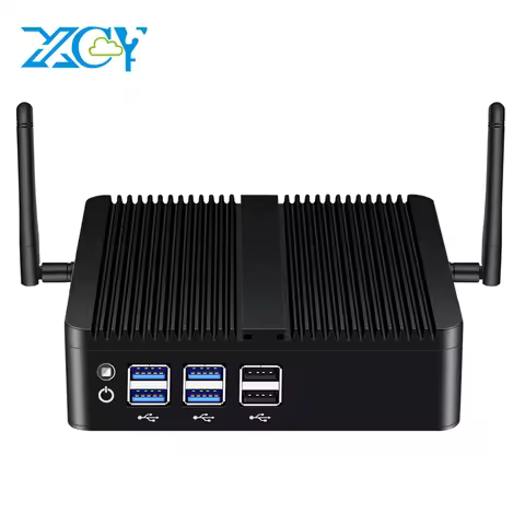 XCY Fanless Mini PC Intel Core i7 4500U i5 4200U Gigabit Ethernet HDMI VGA Display 8x USB Ports Supp