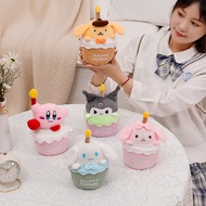 ร้องเพลงไฟ LED การ์ตูน Kirby Sanrio เค้กวันเกิดของเล่นตุ๊กตา Kawaii อะนิเมะ Kuromi My Melody Cinnamoroll ตุ๊กตาตุ๊กตาเด็กของขวัญ