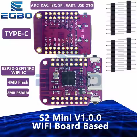 1~10PCS EGBO ESP32 S2 Mini WIFI Board Based ESP32-S2FN4R2 4MB FLASH 2MB PSRAM MicroPython For Arduin
