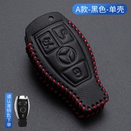 Smart Folding Flip Genuine Leather Car Key Case Cover Shell Zinc Alloy Keychain For Mercedes Benz A 