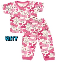 YEYA - BAJU TIDUR CP PUTIH FULL ANAK LAKI-LAKI/COWOK PEREMPUAN/CEWEK SETELAN/STELAN BAHAN KAOS KATUN