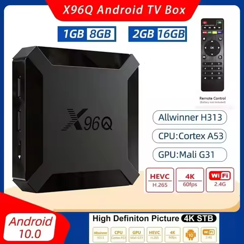 X96Q TV Box Android 10 2GB 16GB Allwinner H313 Quad Core 4K 60fps Smart TVBOX Wifi Google Player X96