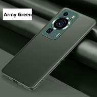 PU Ốp da cho Huawei P60 Pro Vỏ lưng chống sốc bội thu cho p60pro cứng PC điện thoại di động Bìa vỏ