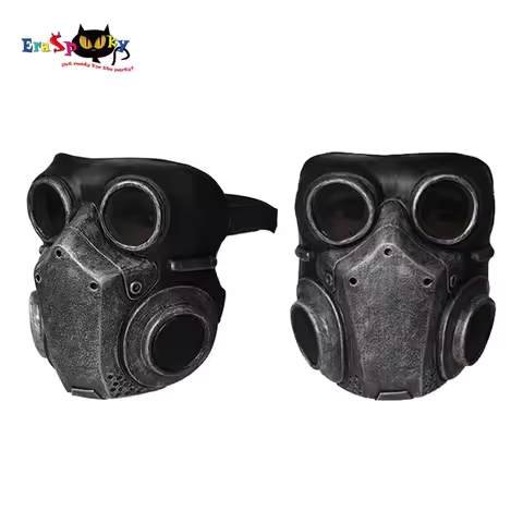 Eraspooky Medieval Steampunk Gas Mask Cosplay Unisex Latex Full Face Mask Halloween Costume Props