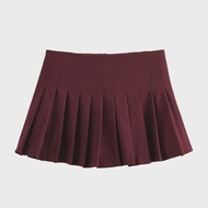 ผู้หญิง Skort จีบกระโปรงมินิกางเกงผู้หญิง 2025 สีแดงสีฟ้าสีเทาเข้มกระโปรงกางเกงขาสั้น Ruffled กลางเอ