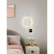 Light Luxury Wall Lamp Nordic Net Red Art Living Room Sofa Wall Light Bulb Simple Modern Creative Bedroom Bedside Lamps