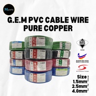 G.E.M 1.5MM - 4.0MM KAWAD KABEL PVC PANJANG TEMBAGA TULEN: 100M+/-