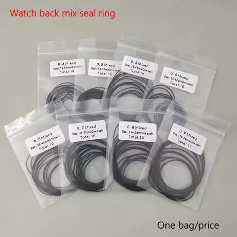 Watch back seal ring O-RING mixed size small set 0.4/0.5/0.6/0.7/0.8/0.9 Men's/women's repair parts 