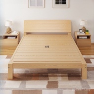 Simple Solid Wood Bed Bed Frame 1.2m Rental House Single Bed Double 1.5m Adult Bedroom Household M1.