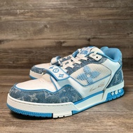 LV路易威登 trainer 北卡藍 白藍 魔術貼 牛仔 42.5碼