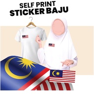 LENCANA JALUR GEMILANG BAJU SEKOLAH STICKER BENDERA MALAYSIA, STICKER IRON BAJU MUDAH LEKAT