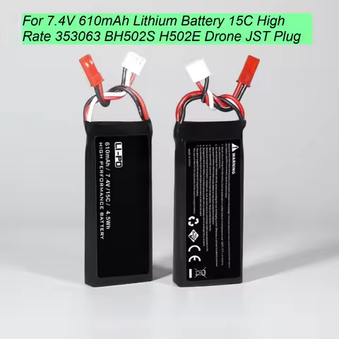 For 7.4V 610mAh Lithium Battery 15C High Rate 353063 BH502S H502E Drone JST Plug Batteries