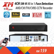 XMeye 4CH 5M-N All in 1 Coaxial AHD/TVI/CVI/CVBS All In One CCTV Digital Video Recorder - Ai Face De
