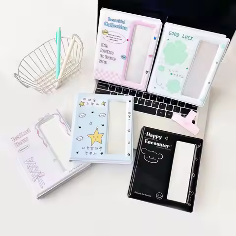 Cartoon Photo Booth Album For 40 Pcs 2x6 Inch Photo Strips Bookmark 20 Pcs 4x6 4R Photo Holder 40 Pa