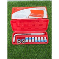 ALSO Wrench 10-Piece Socket Set With 2 L-Shaped Wrenches Size 4 Inches With 10 12 13 14 16 17 19 22 