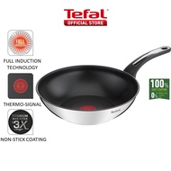 Tefal Emotion Induction Non-Stick Stainless Steel Wok Frypan 28cm E30019