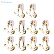 AUTU 10Pcs DIY Earring Converter With  Earring Pads Turn Pierced Earrings
