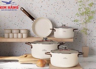 Bộ 5 cái nồi + Chảo CERAMIC nhôm tráng men chống dính Kim Hằng