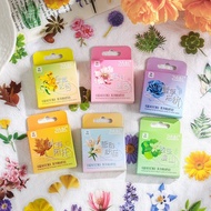 [Gongjin] 50pcs Flower Fall Stickers Waterproof PET Flower Stickers Beautiful Flowers