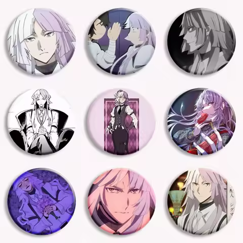 Japan Anime Bungou Stray Dogs Sigma Button Pin Creative Fan Art Meme Brooch Badge Bag Decor Accessor