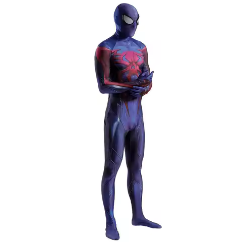 Halloween 2099 Miguel OHara Spider Cosplay Costume Blue Red Bodysuit Zentai Full BodySuit Adult Man 