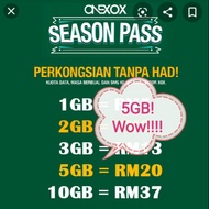 Data XOX 5GB season Pass RM17 Promosi