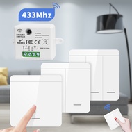 RF 433MHz Wireless Wall Switch 86 Type Smart Lighting Interruptor for LED Lamp  Suis Dinding Tanpa W
