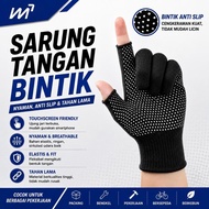 Anti-Slip Knitted Motorcycle Gloves with 2 Fingers and Holes Elastic Dotted Gloves