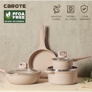 CAROTE Non Stick Cookware SET 4PCS with 3 Lids