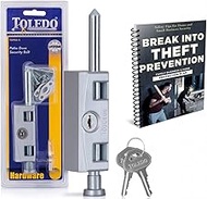 Glass Door Lock Bolt : Sliding Patio Door Keyed Bolt : Yale Lock Keyway : Silver : Available Keyed Alike