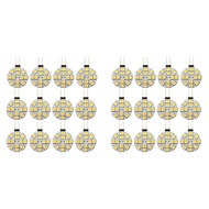 (CEUO) 24PCS G4 Puck Lights LED Bulbs Side Pin Base Round G4 5050 12SMD LED RV Light Home Light Warm