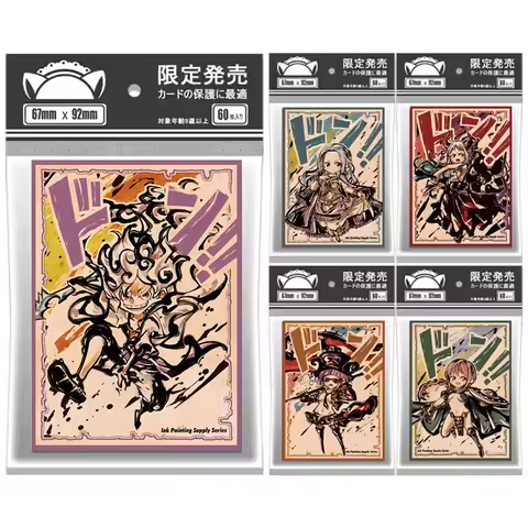 60pcs 67x92mm 5 Styles of laser Holographic Anime Trading Card Sleeves Board Game Card Sleeves for M