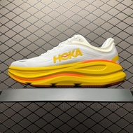 Hoka Bondi 9 白黃色跑步鞋 🥇