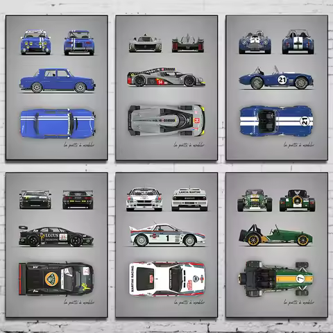 Blueprints V poster Caterham Cobra Racing Plane Graphic Canvas Printing Poster Poster Wall Art Decor