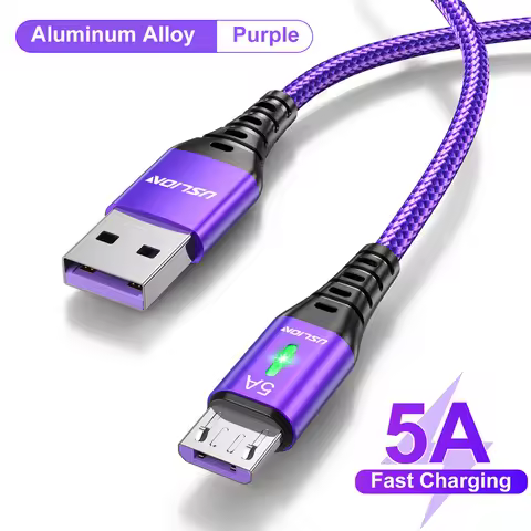 USLION 5A Micro USB Cable Fast Charging Mobile Phone Micro USB Wire cord For Xiaomi Android LED Ligh