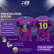 PES KIDS' JERSEY TOP PINKbiru | EFOOTBALL| FREE CUSTOM NICKNAME | GAMING JERSEY | Unit unit unit |